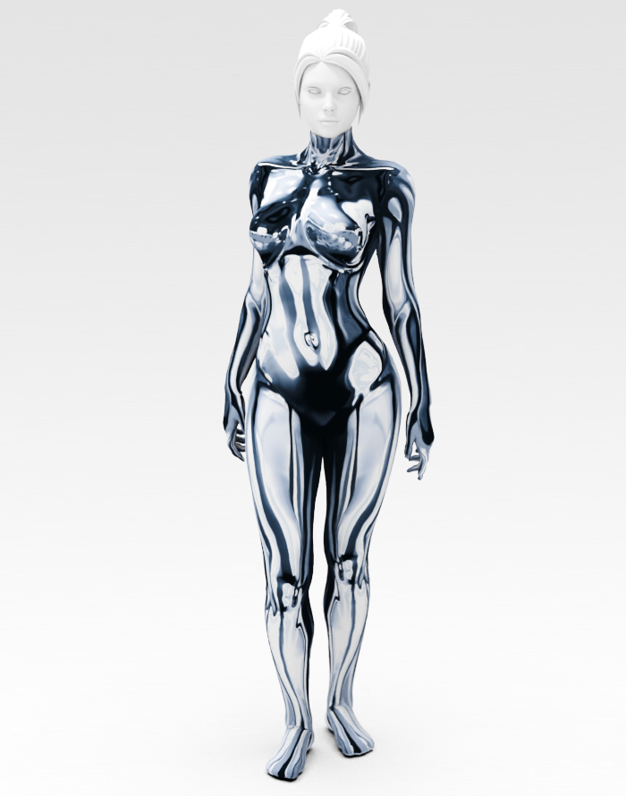 Chrome Surfer Woman